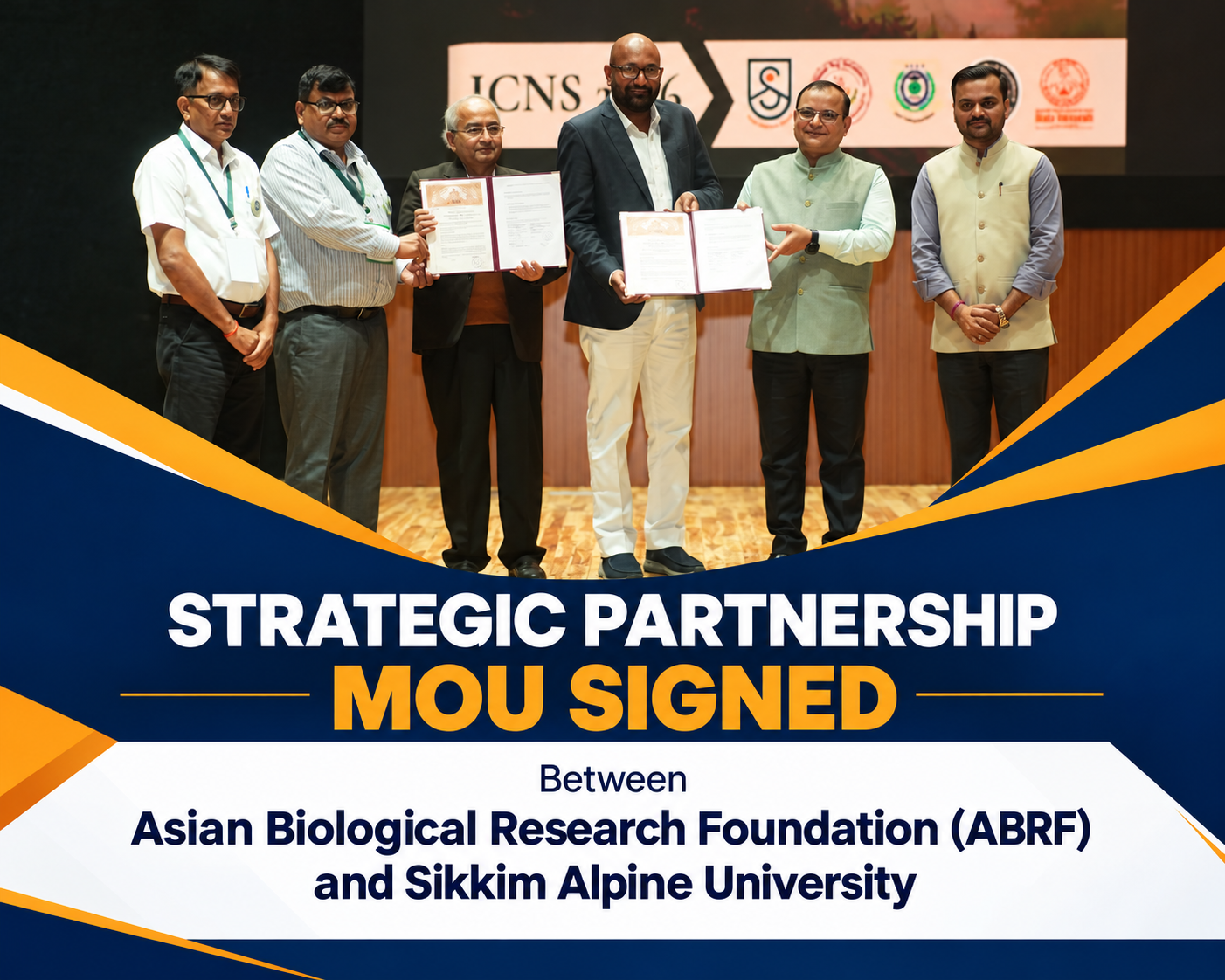 Academic collaboration MoU signed between the Asian Biological Research Foundation and Sikkim Alpine University
